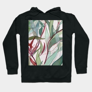 Watercolour Gum Leaves Pattern by Leah Gay Hoodie